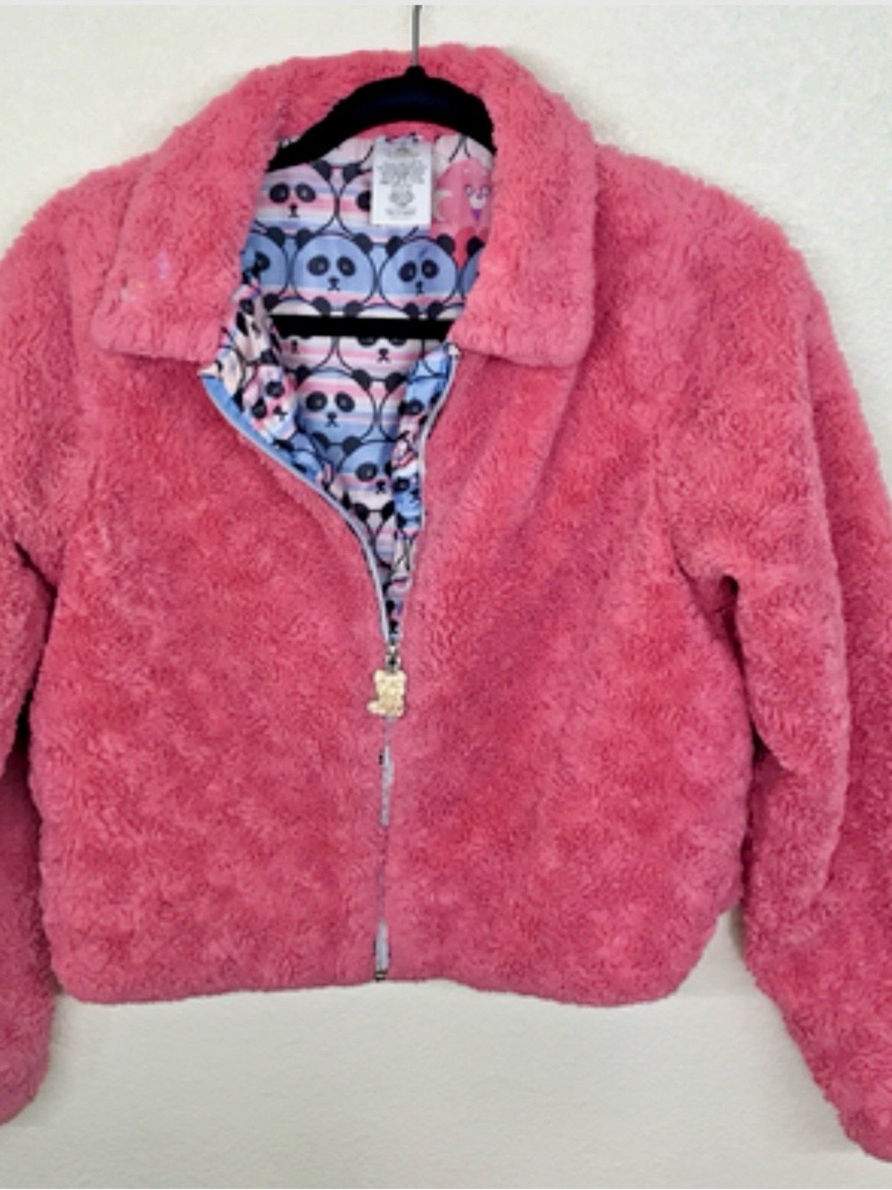 Disney Turning Red Girl’s Panda Pink Sherpa fleece Jacket